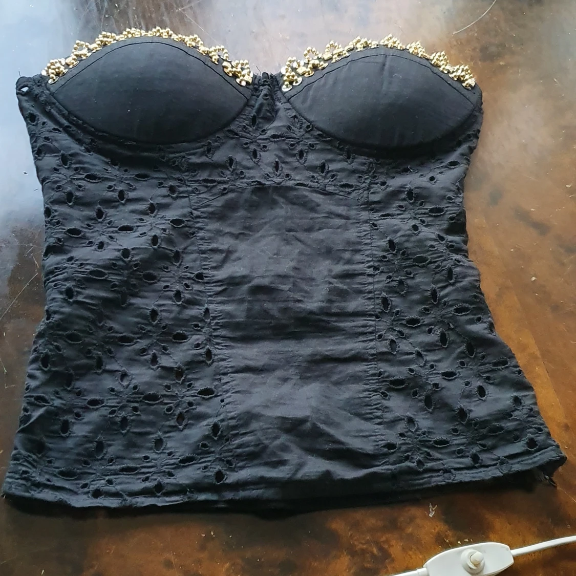 Linne topps med glitter 