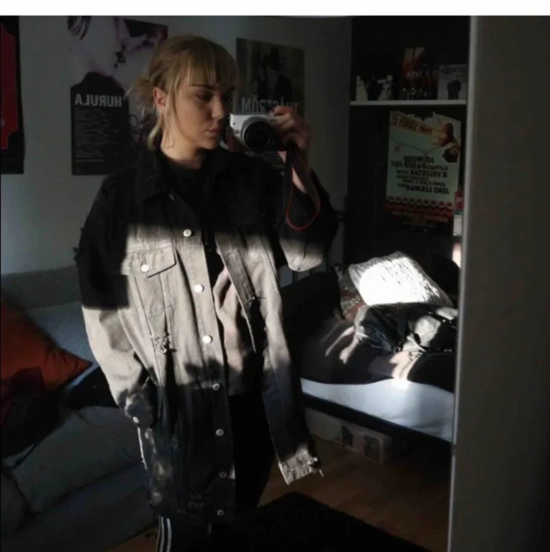 Lång oversized jeansjacka  - 90