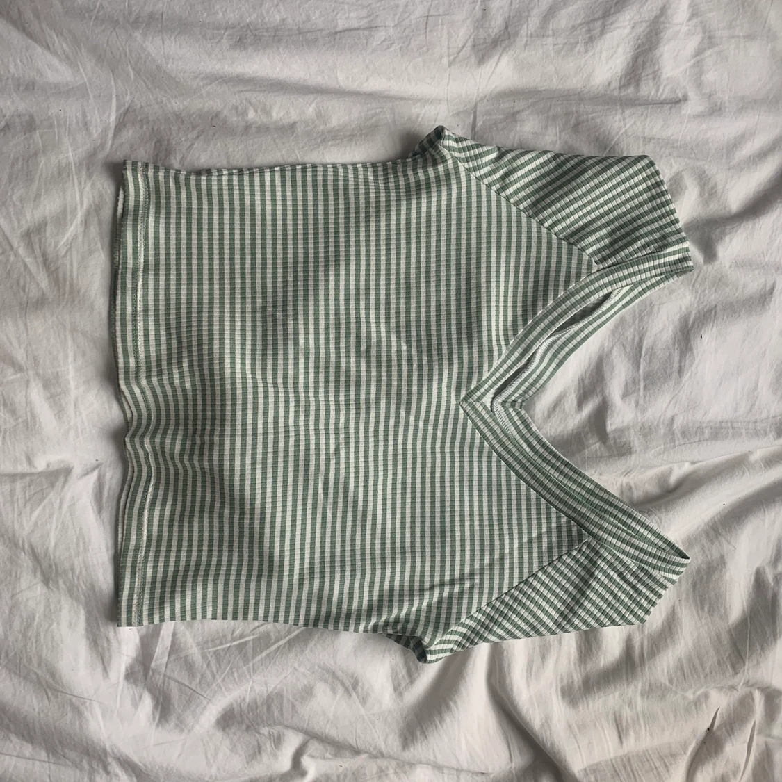 Fräsch randig grön/vit tröja - 91