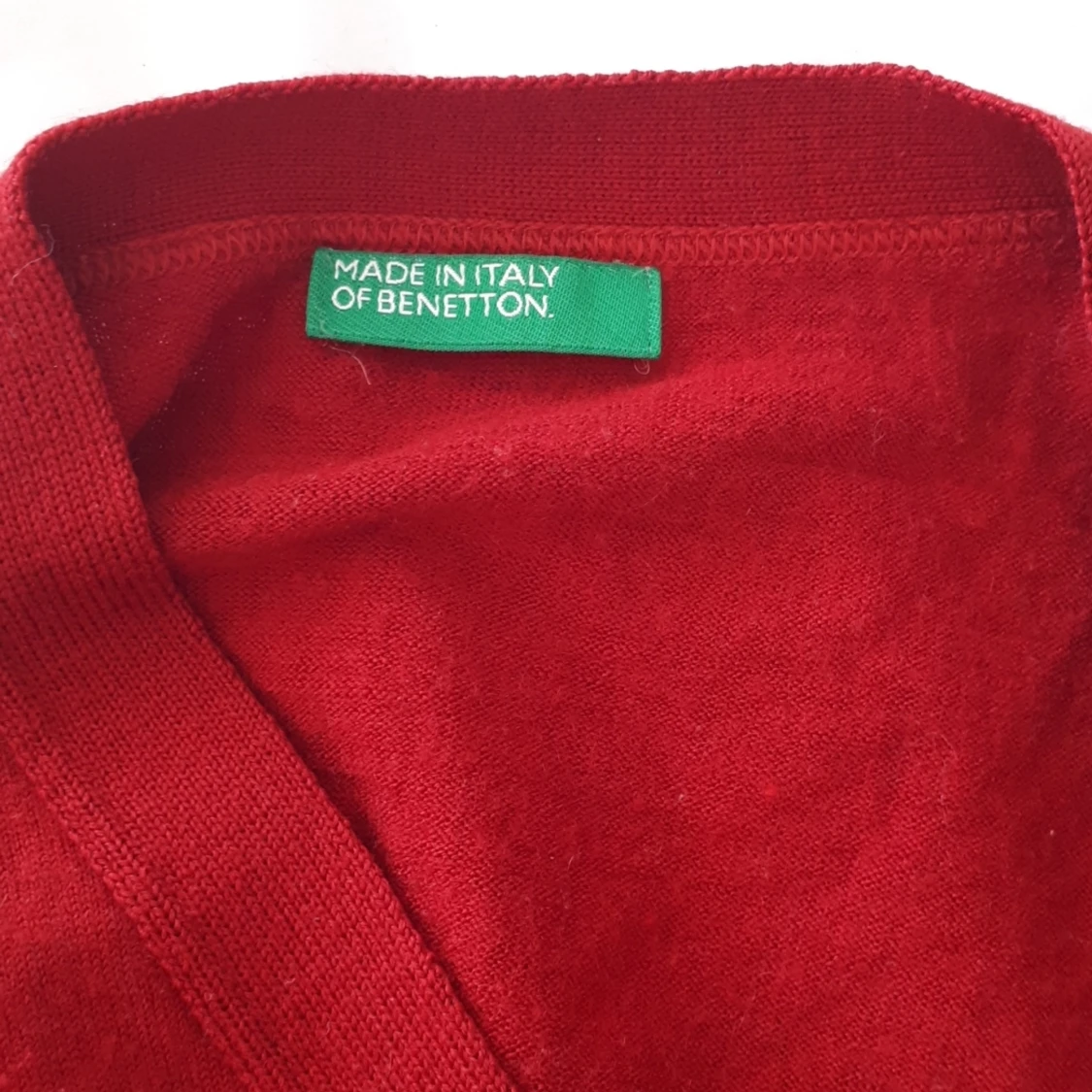 Röd stickad långärmad kofta, storlek S - 91