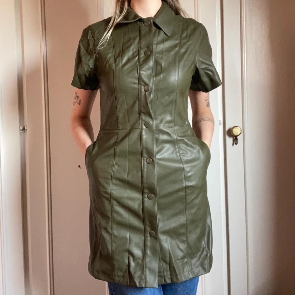 Olivgrön klänning - 90