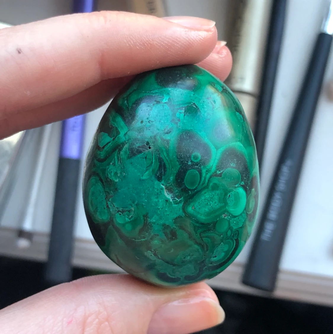 Super fin äkta malakit ägg - 90