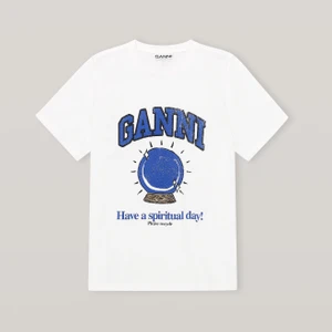 Äkta ganni shirt - INTRESSEKOLL på min äkta ganni t shirt som är köpt i deras butik! Använd ca 2 ggr och har tyvärr en smink fläck på halsen!  BUDA I KOMMENTARERNA 