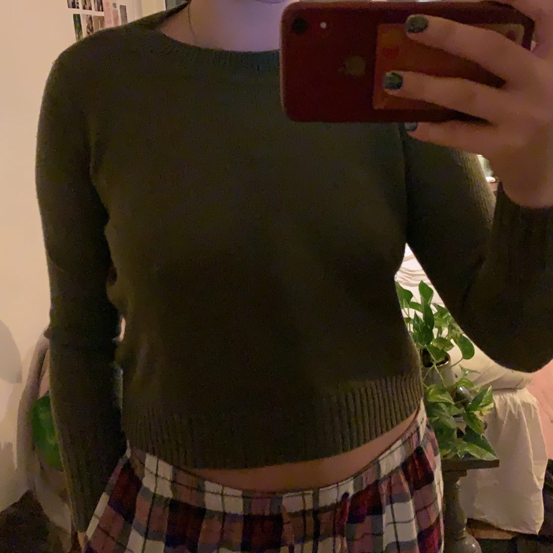 grön stickad tröja 