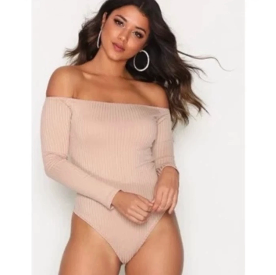 Off shoulder ribbad body  - 91