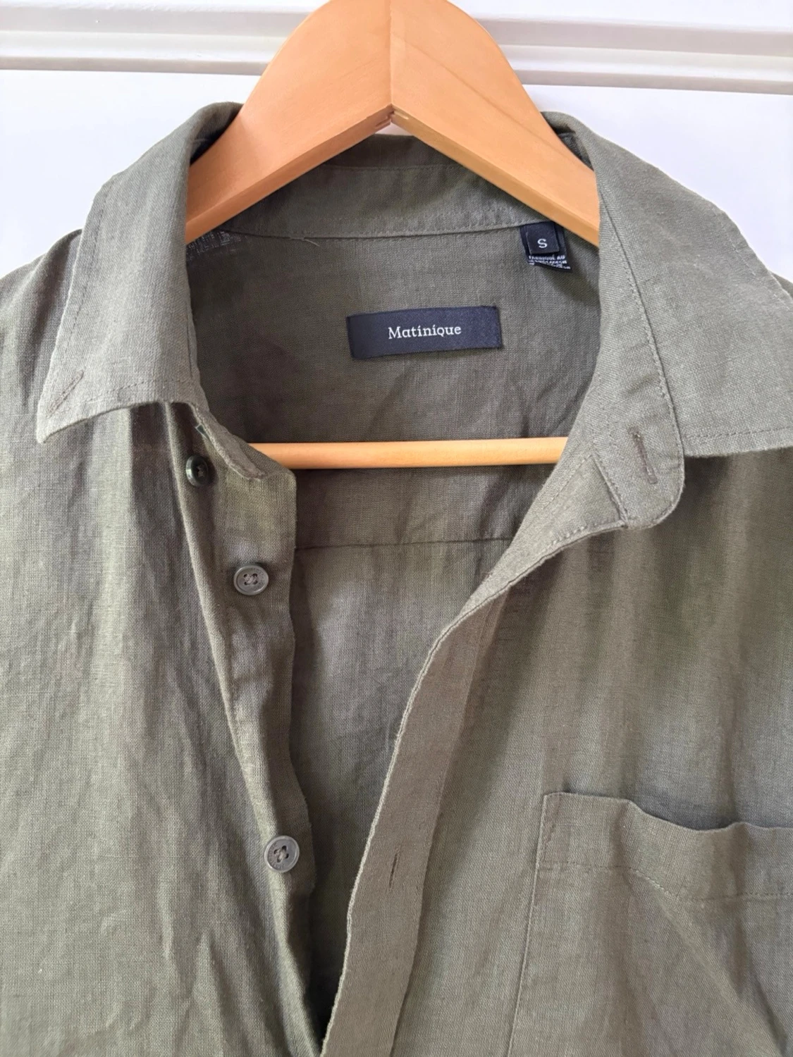 Mörkgrön linneskjorta Matinique - 1