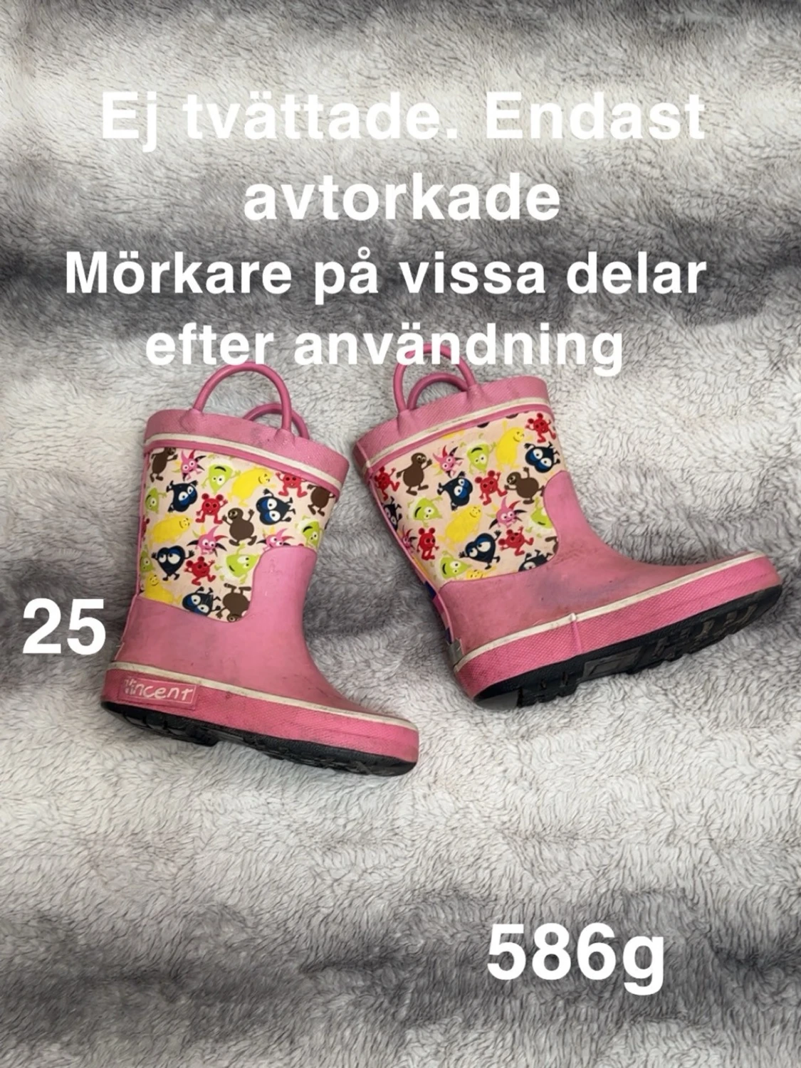 Färgglada rosa babblarna barnstövlar Vincent