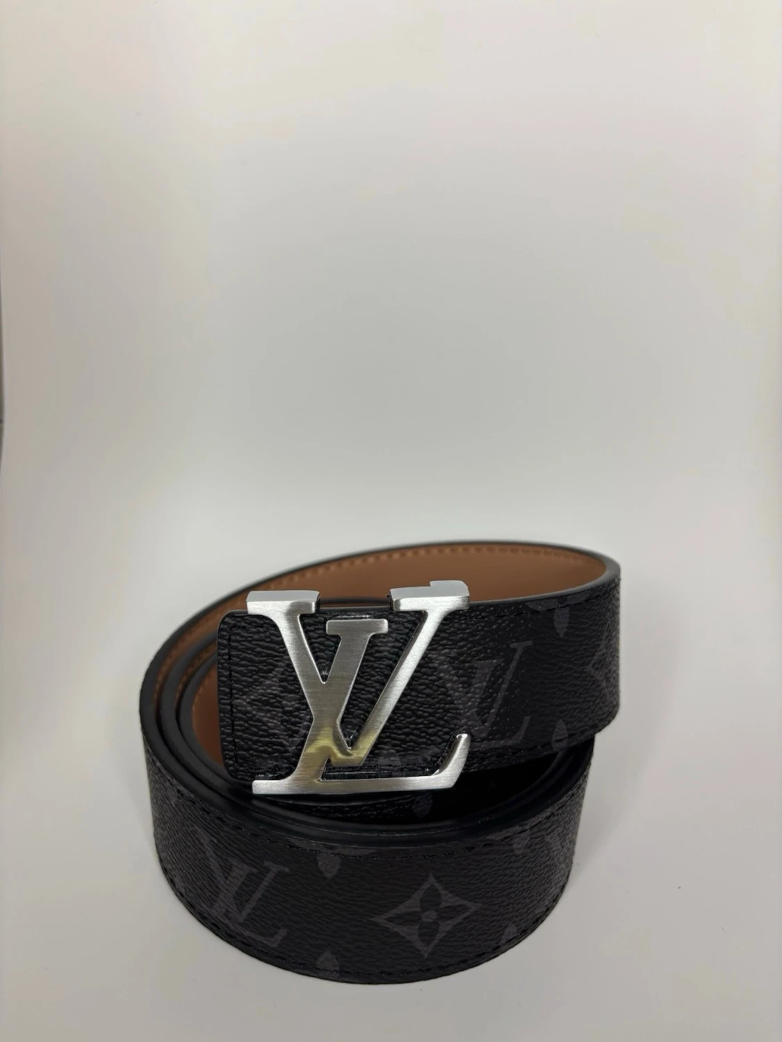 L bälte svart monogram