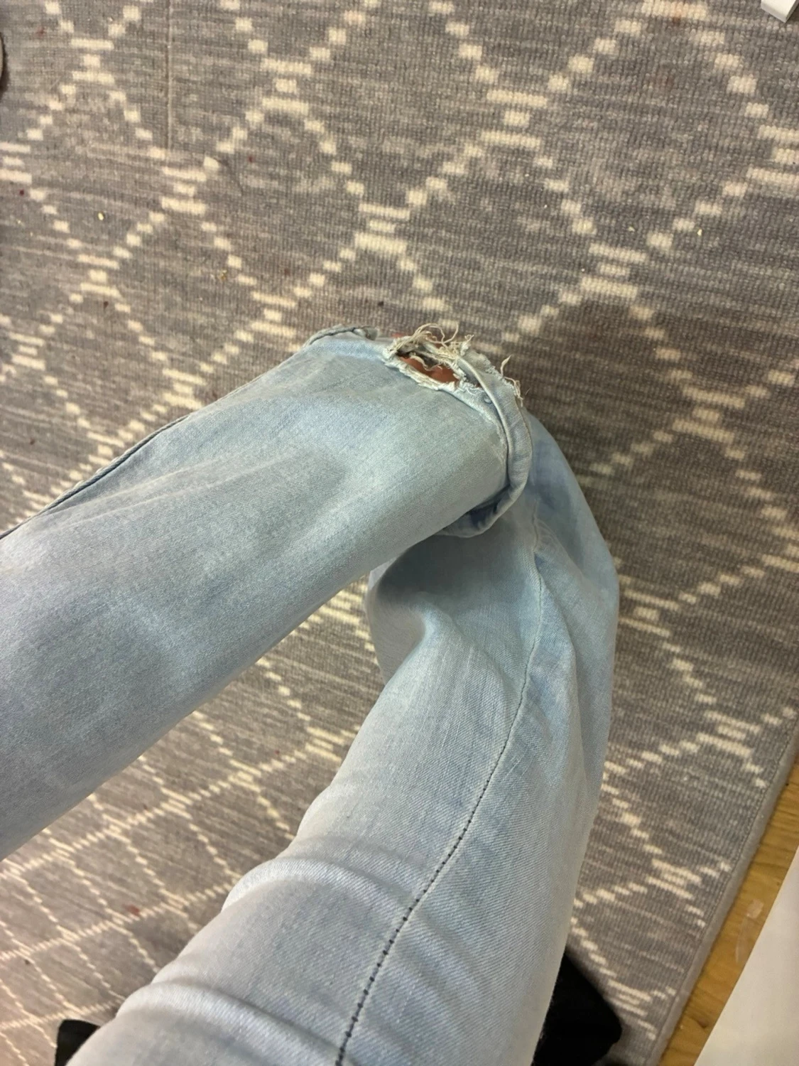 Ljusblå bootcut jeans med låg midja - 4