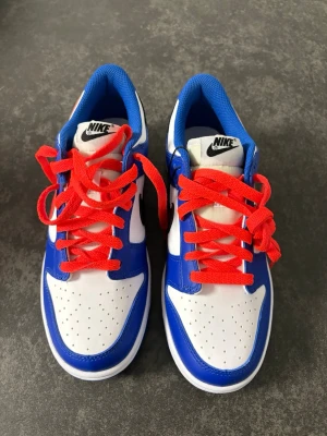 Nike Dunk Low retro - Grab these cool Nike Dunk Low Retro! 🚨 Model: Nike Dunk Low Retro Color: White/Blue/Orange Size: 40 Fit: Runs small, fits a 39/39.5 The shoes are brand new and unused – original box included.