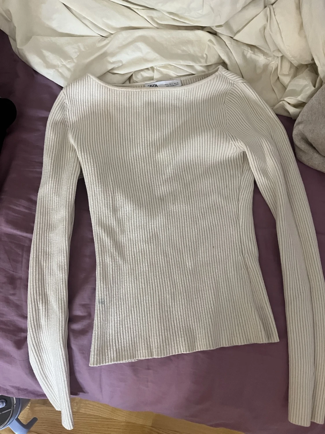 Ribbad långärmad topp från Zara