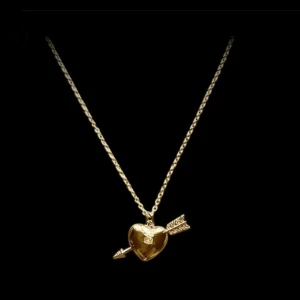 Guldigt halsband med hjärta - Supersnyggt halsband i guld med ett hjärtformat hänge💘