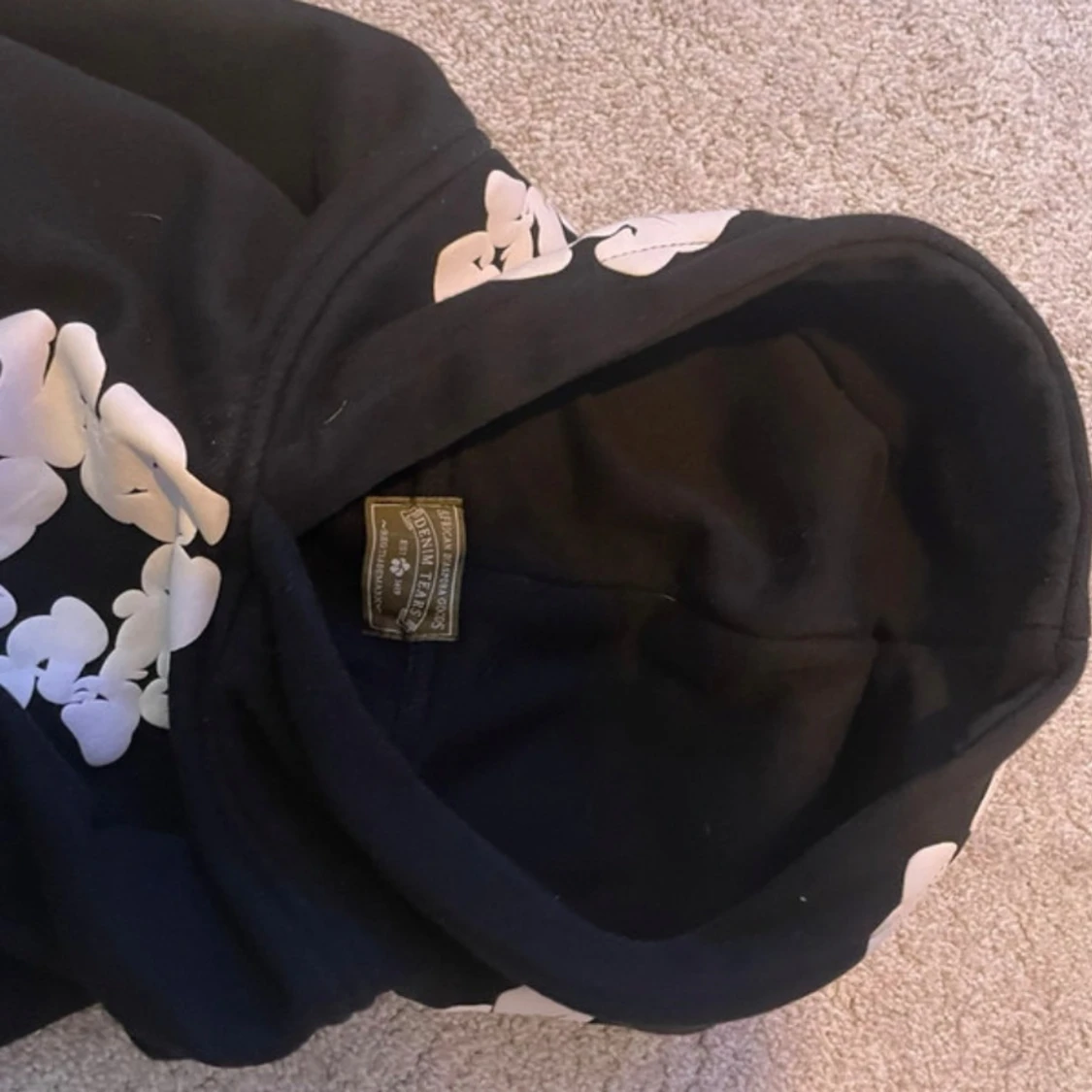 svart denim tears hoodie - 2