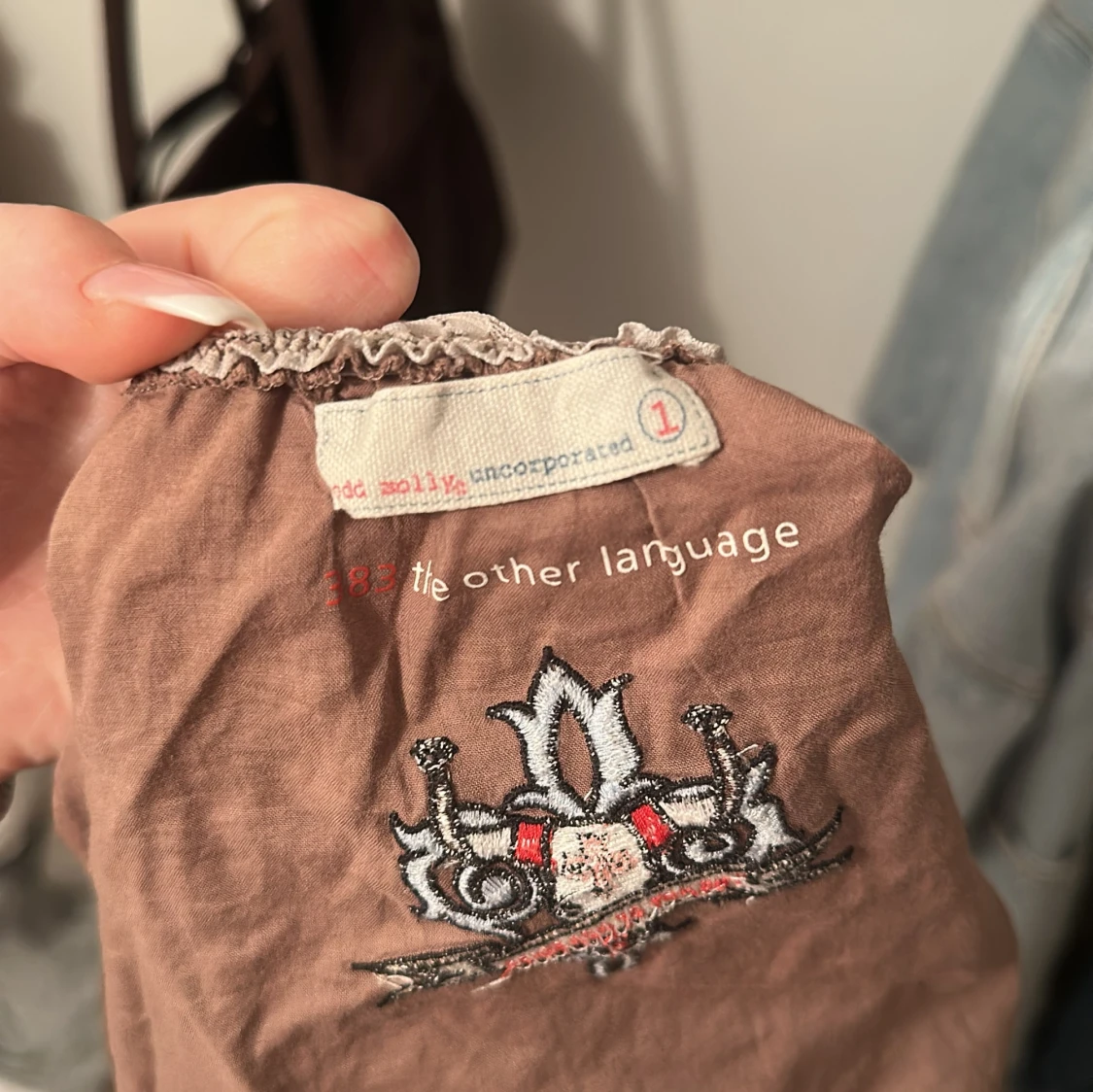 Brun Odd Molly linnetopp med spets - 1