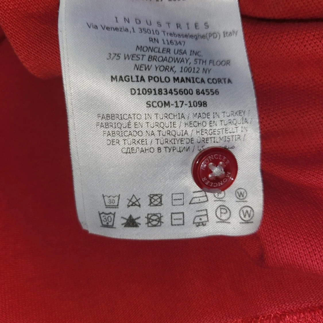 Röd Moncler pikétröja i bomull - 2