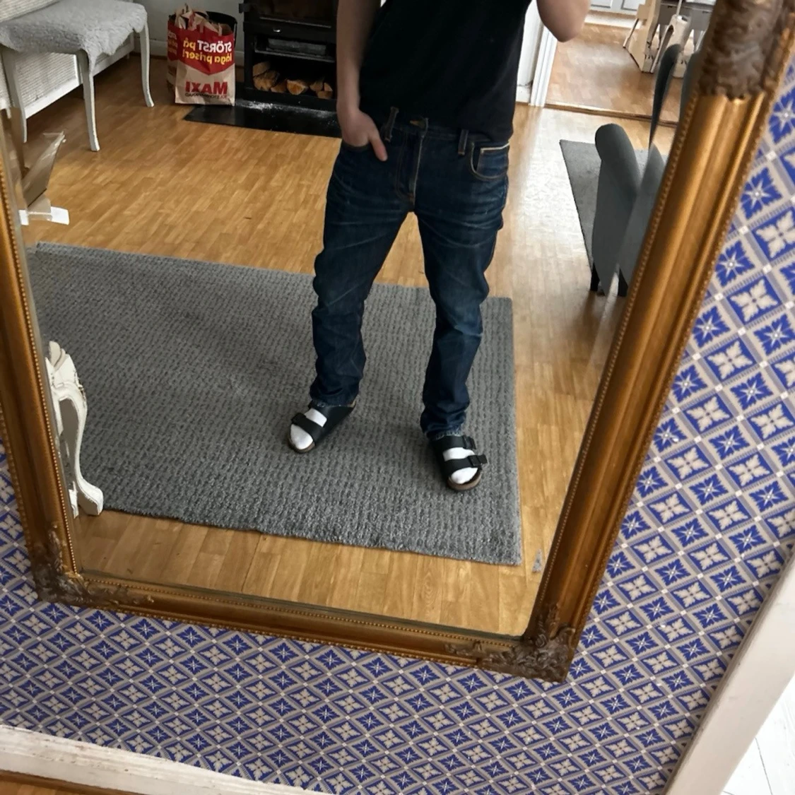 Mörkblåa Nudie Regular Alf Selvedge Jeans - 5