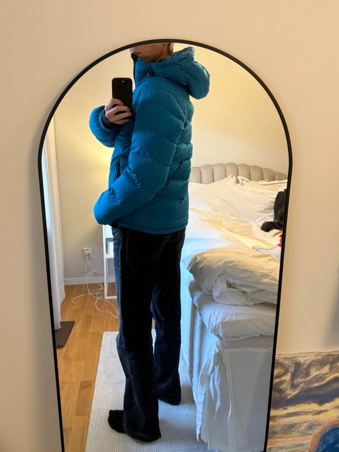 Blå dunjacka med huva från Bergans - 1