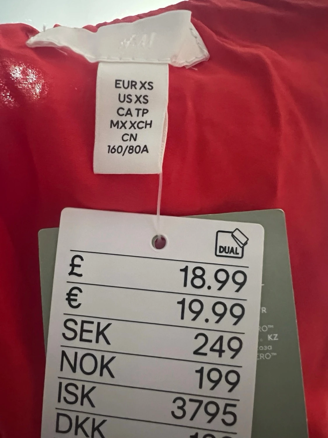 Röd sommarklänning från H&M XS - 1