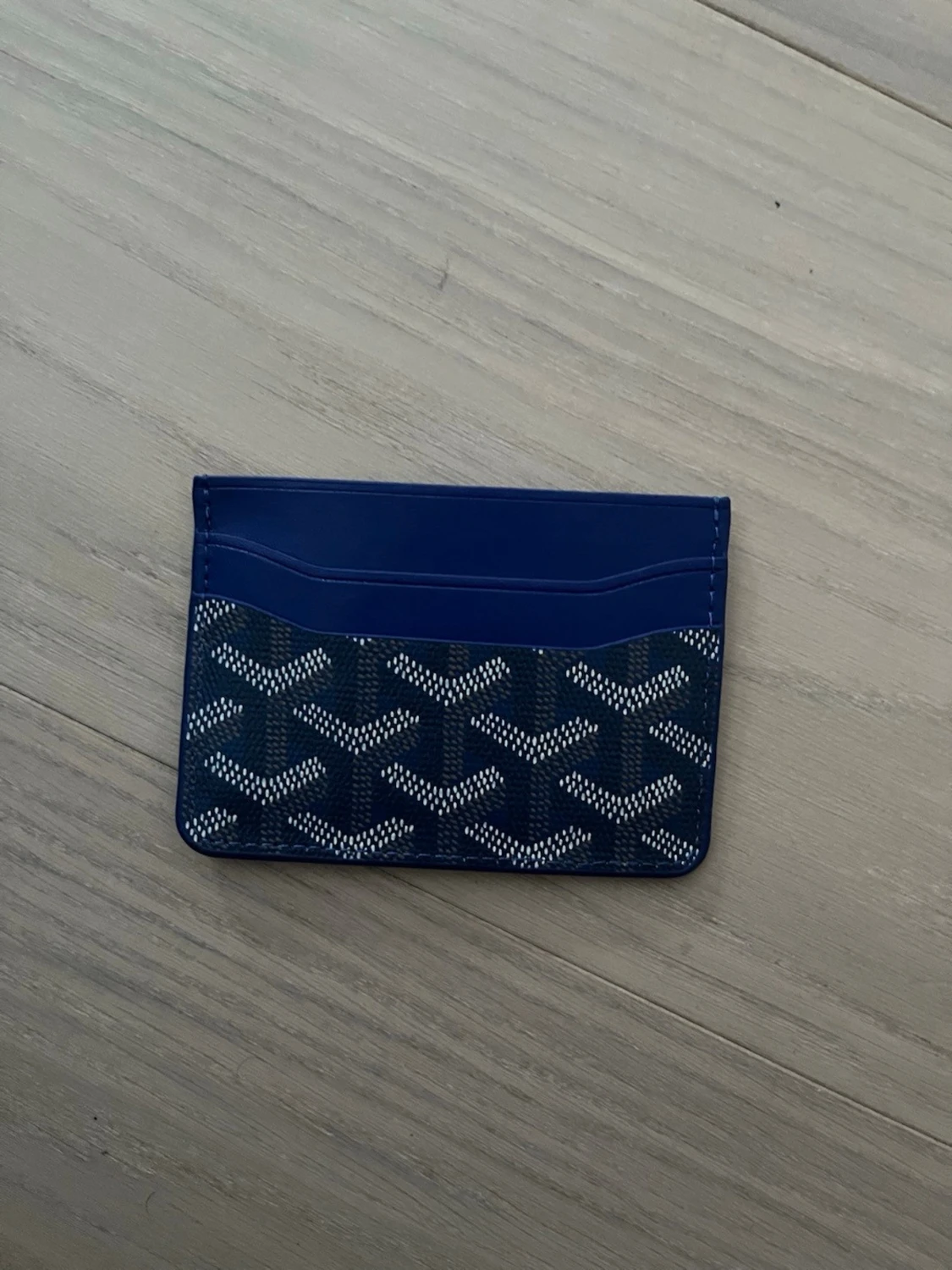 Blå plånbok i skinn - 1