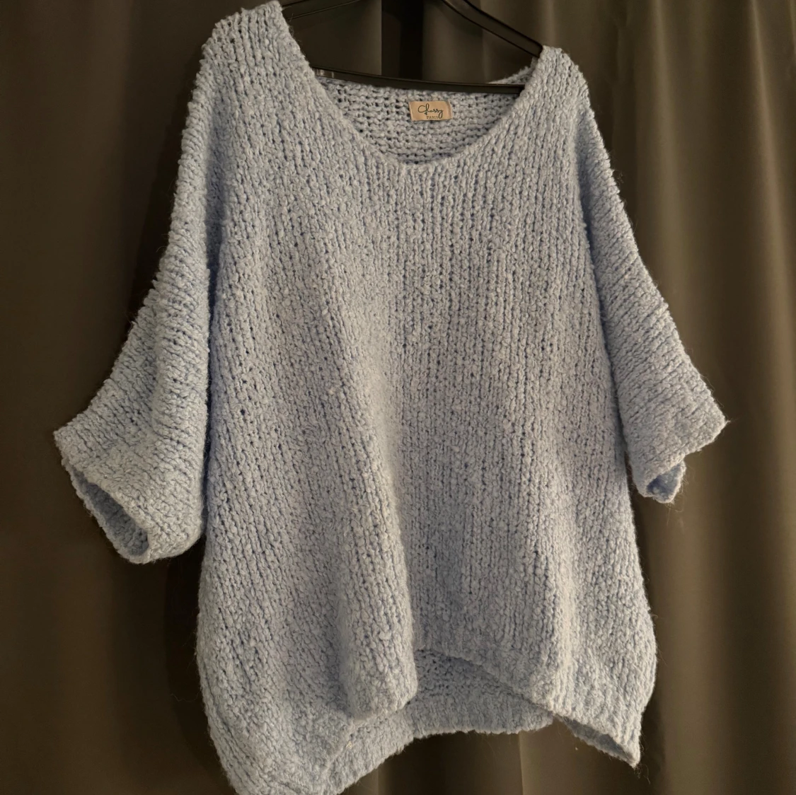Ljusblå stickad tröja 