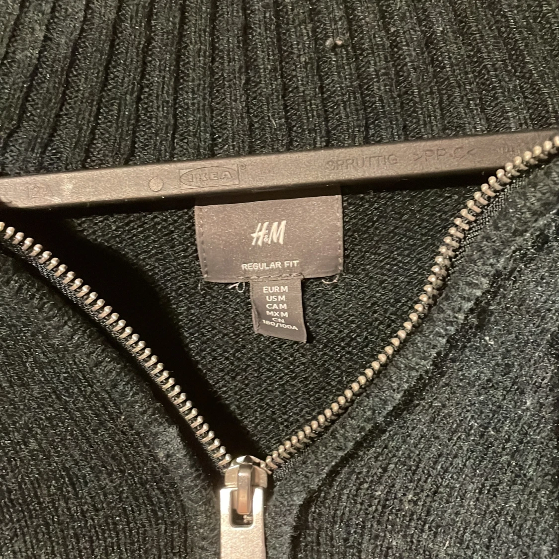 Svart stickad half zip - 2