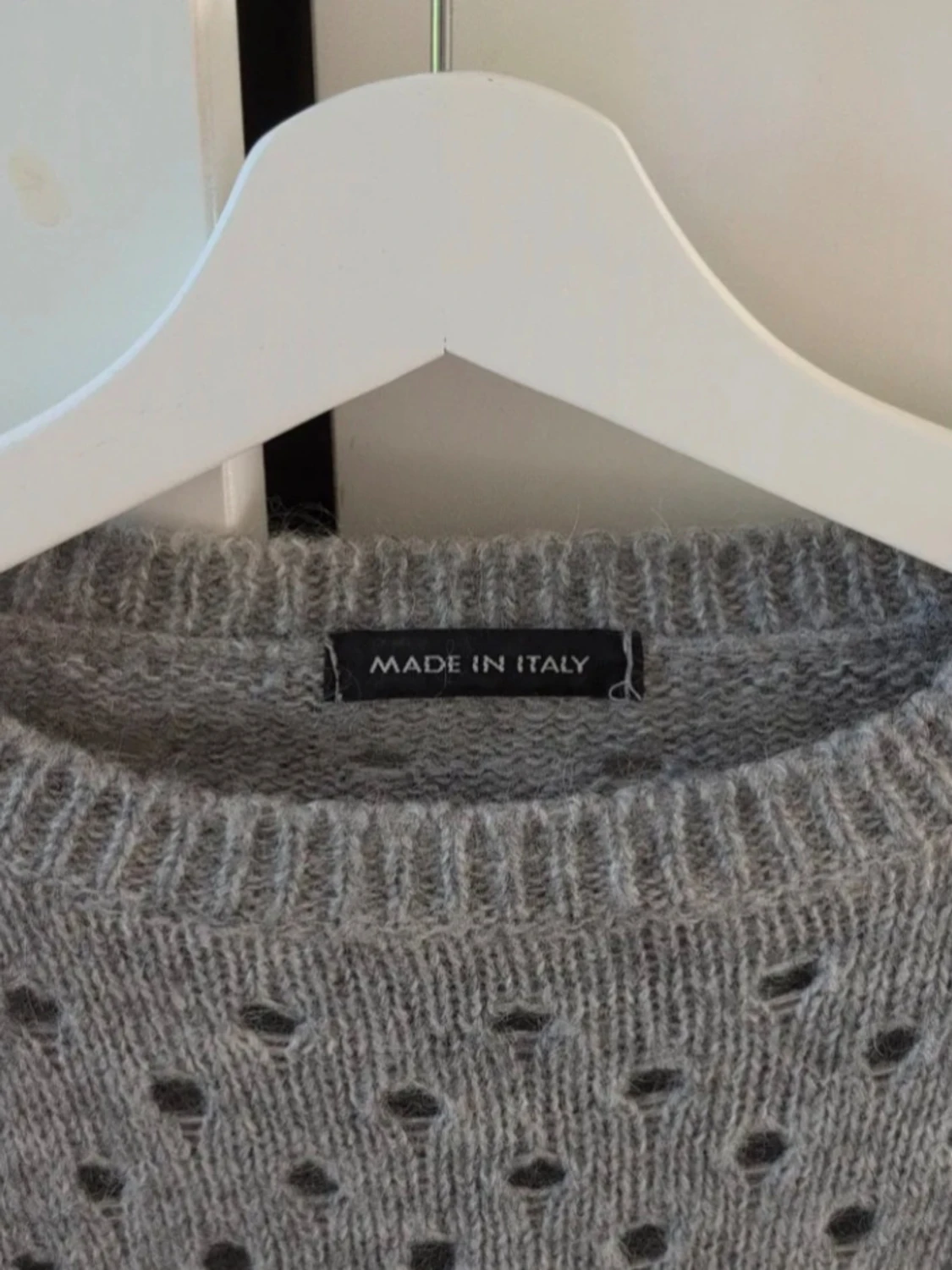 Grå stickad prickig tröja Made in Italy - 1