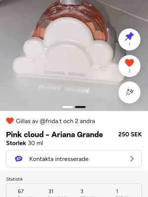 Pink cloud Ariana grande - Återpublicering för fri frakt!