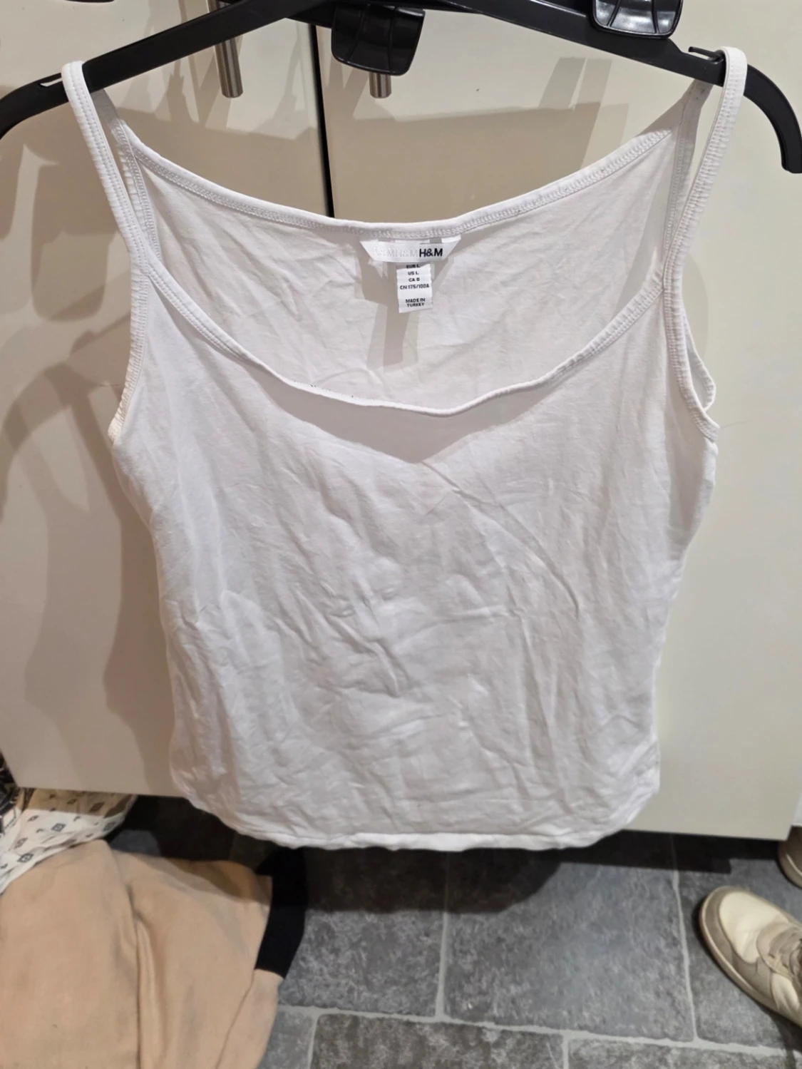 Vit linnetopp från H&M i storlek L