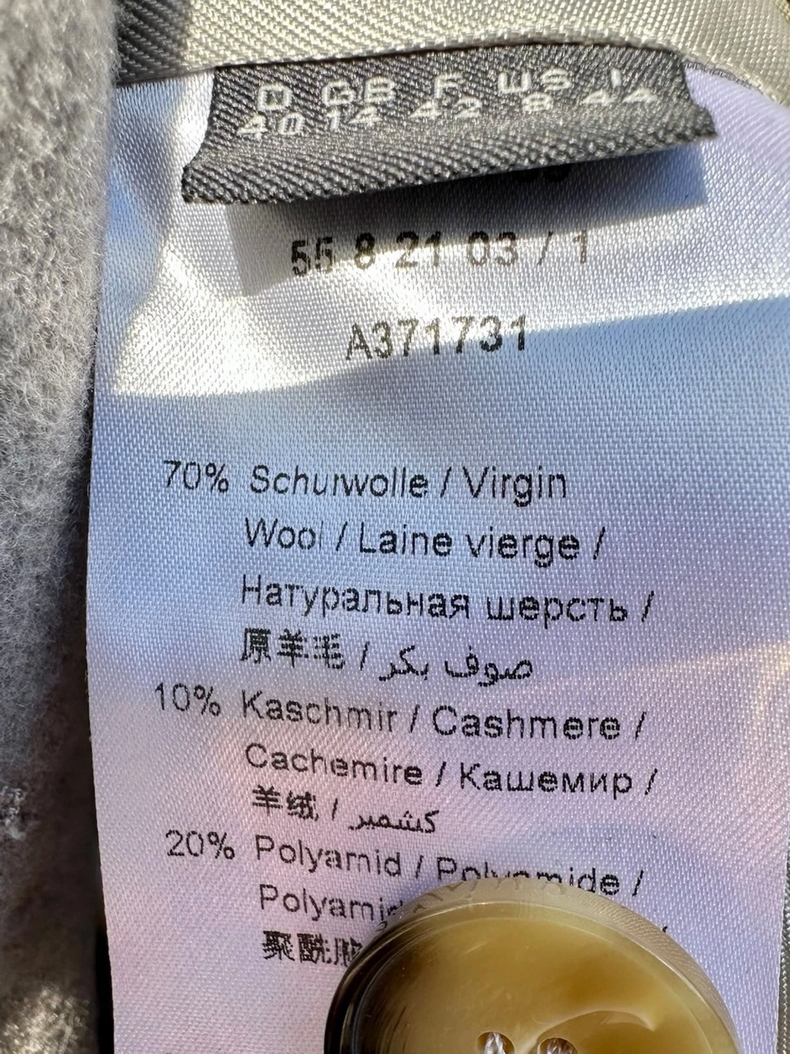 Beige/grå kappa från Oui i ullmix - 4