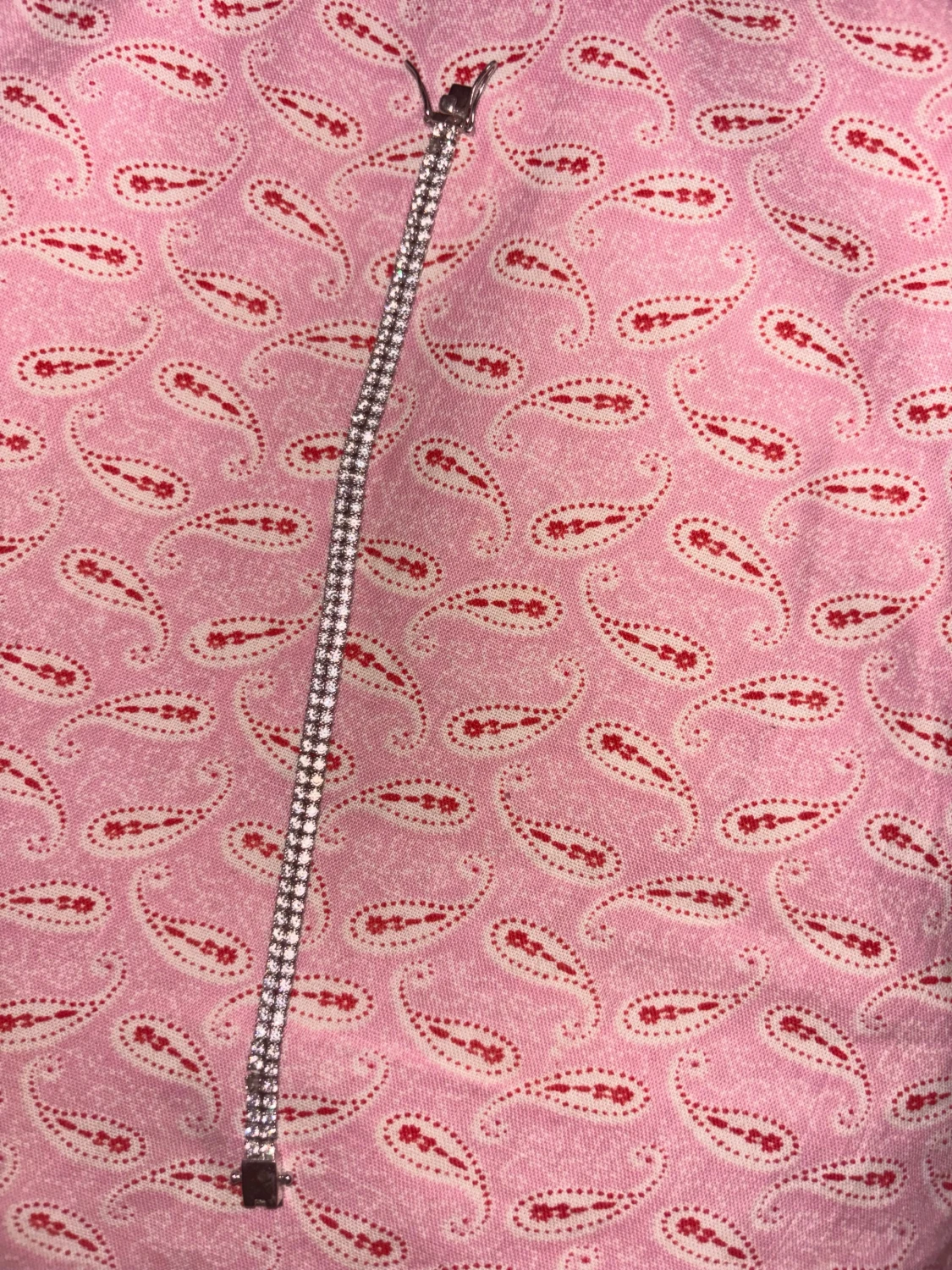 Silverfärgat strassarmband - 1