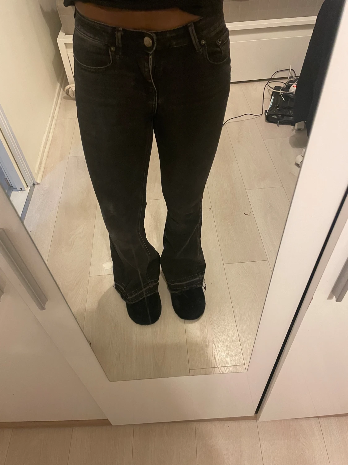 Grå Stradivarius Jeans Flared - 5