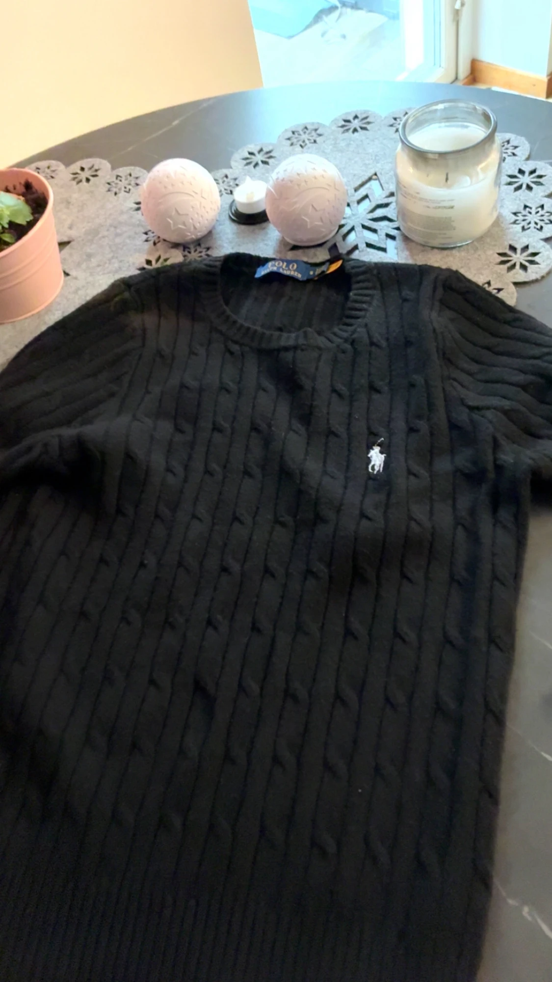 Svart kabelstickad tröja Polo Ralph Lauren - 1