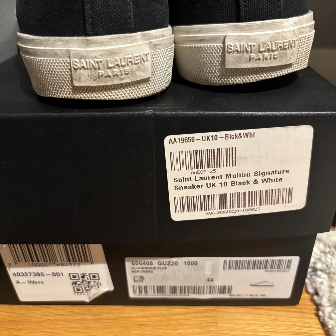 Svarta canvas Saint Laurent skor  - 4