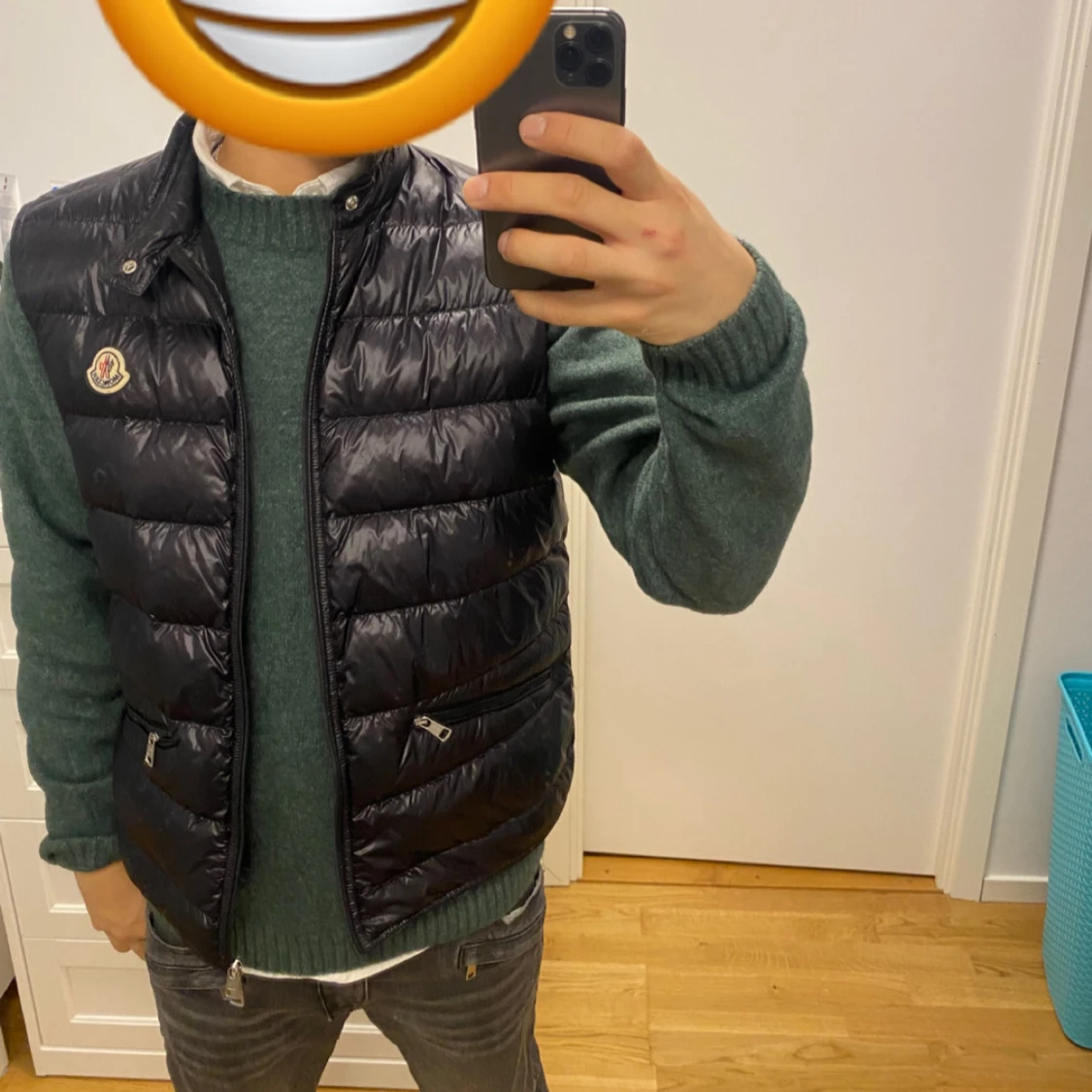 Svart Moncler dunväst med dragkedja - 1