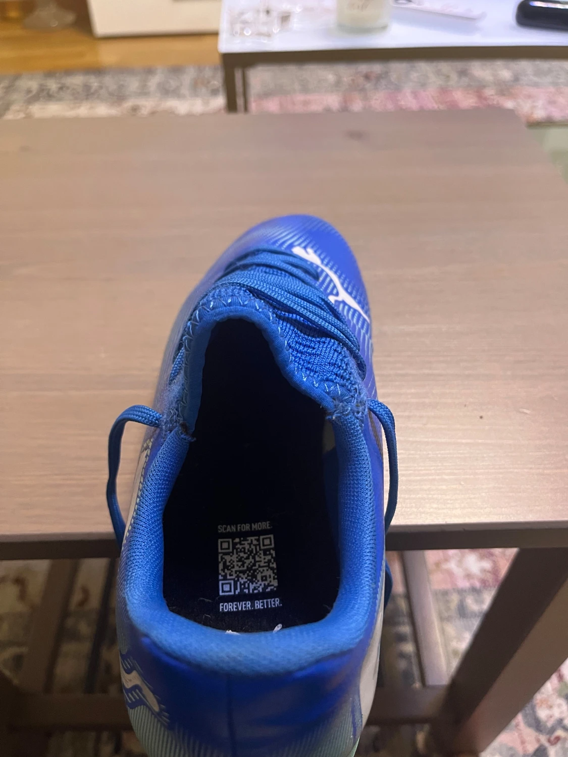 Blåa Puma fotbollsskor med snörning - 3