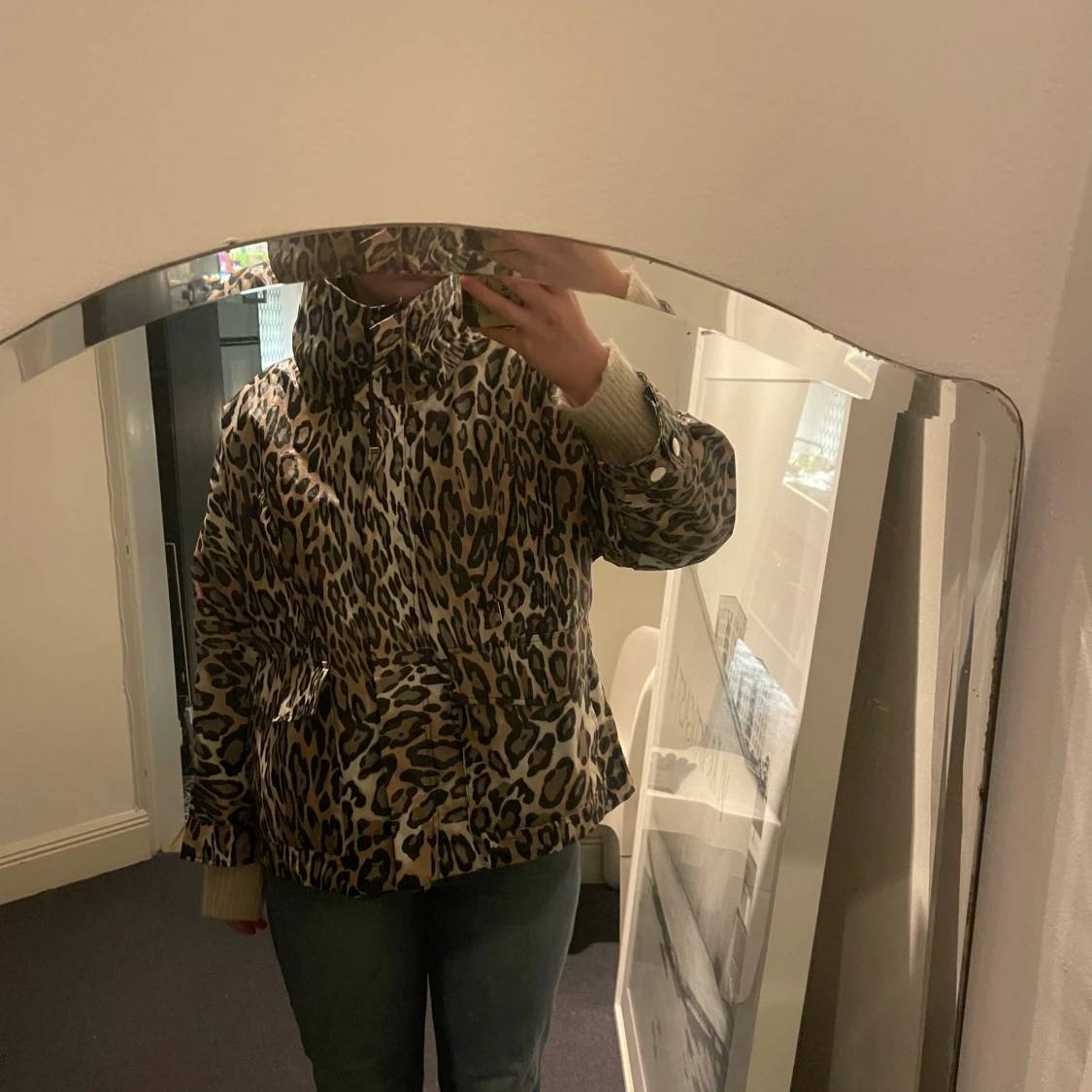 Leopardmönstrad monclervindjacka - 3