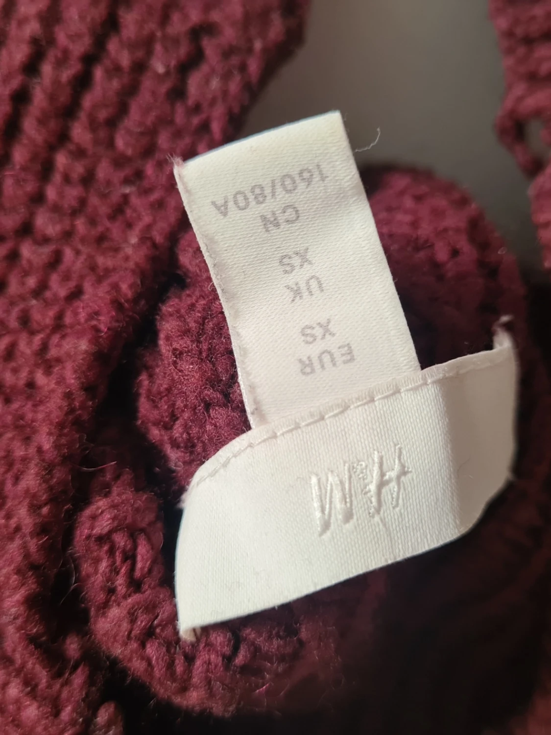 Vinröd ribbstickad polotröja från H&M - 5