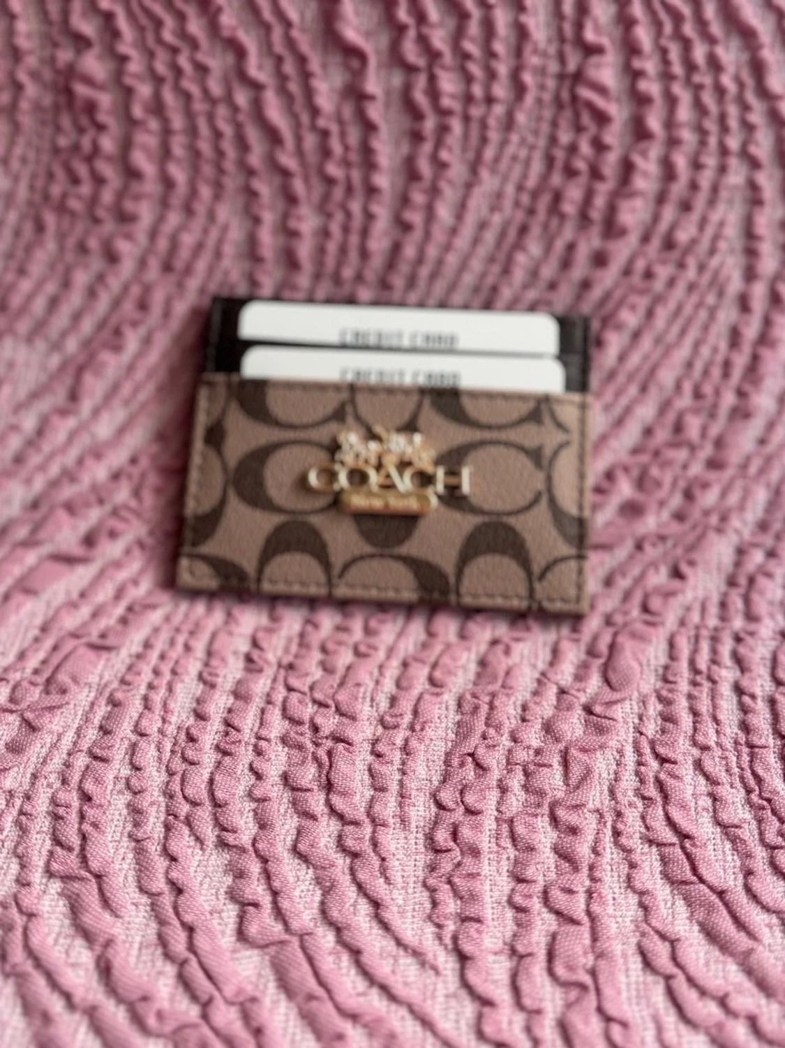 Coach brun korthållare i läder