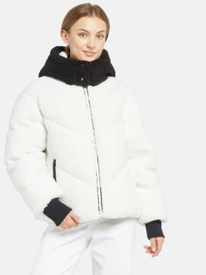 Vit teddyjacka från Moose Knuckles - Säljer en helt ny fluffig vit teddyjacka från Moose Knuckles som jag fick i present. Det har svarta detaljer och dragkedja framtill. Jackan har två fickor med svarta kanter, hög krage och en svart patch med logga på ärmen. Perfekt för kalla dagar. 