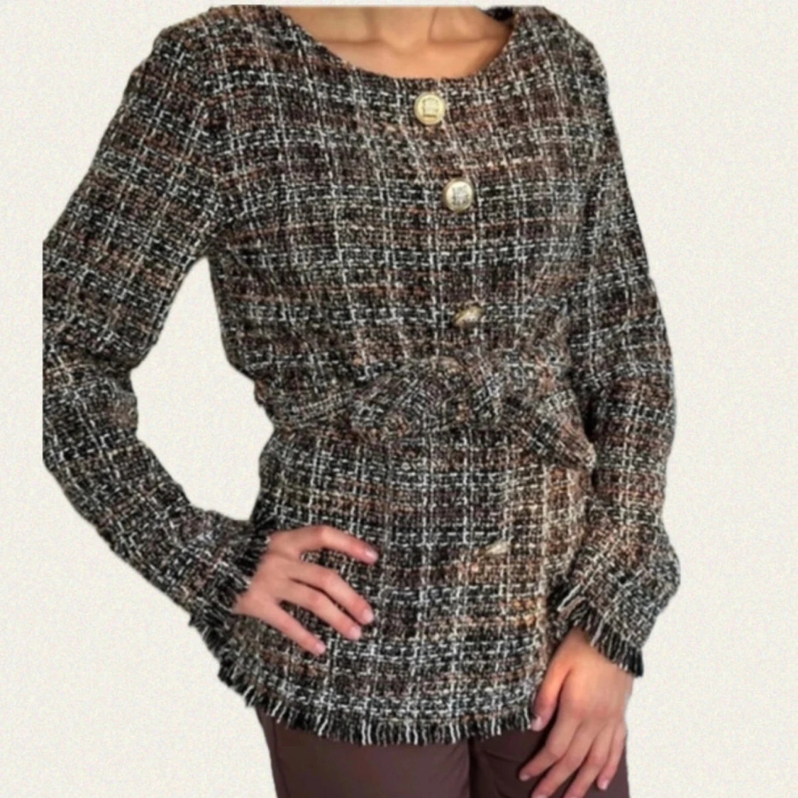 Elegant ”tweed” tröja / schackets. Shein - 1