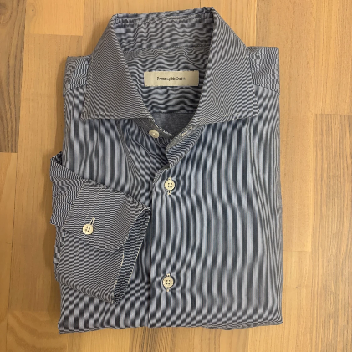 Blå randig skjorta från Ermenegildo Zegna