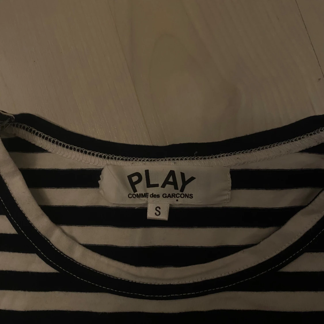 Cdg longsleeve randig blå vit strlk S - 2