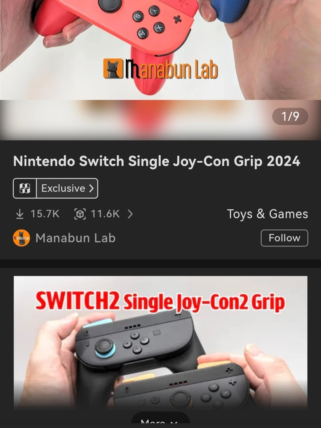 Nintendo Switch Single Joy-Con Grip 2024