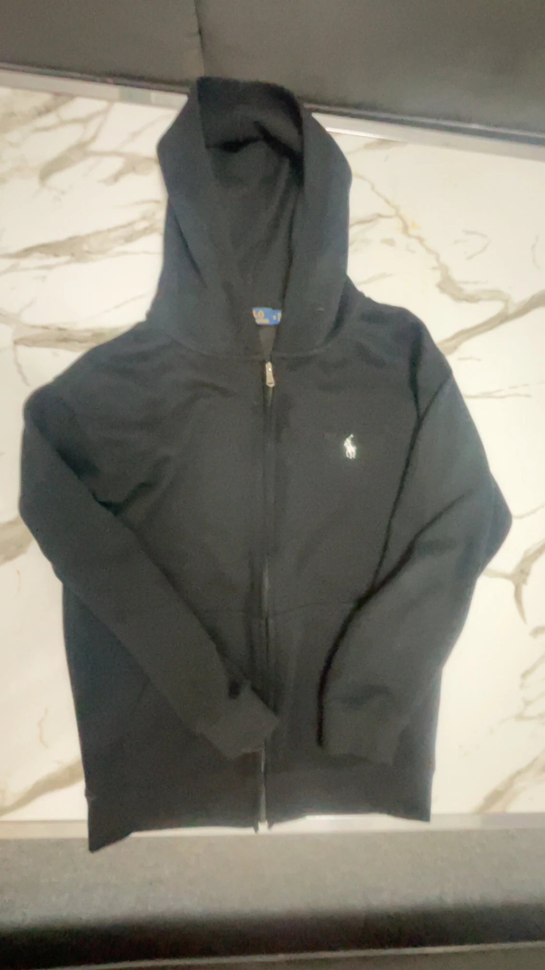 Svart zipper hoodie från Ralph lauren 