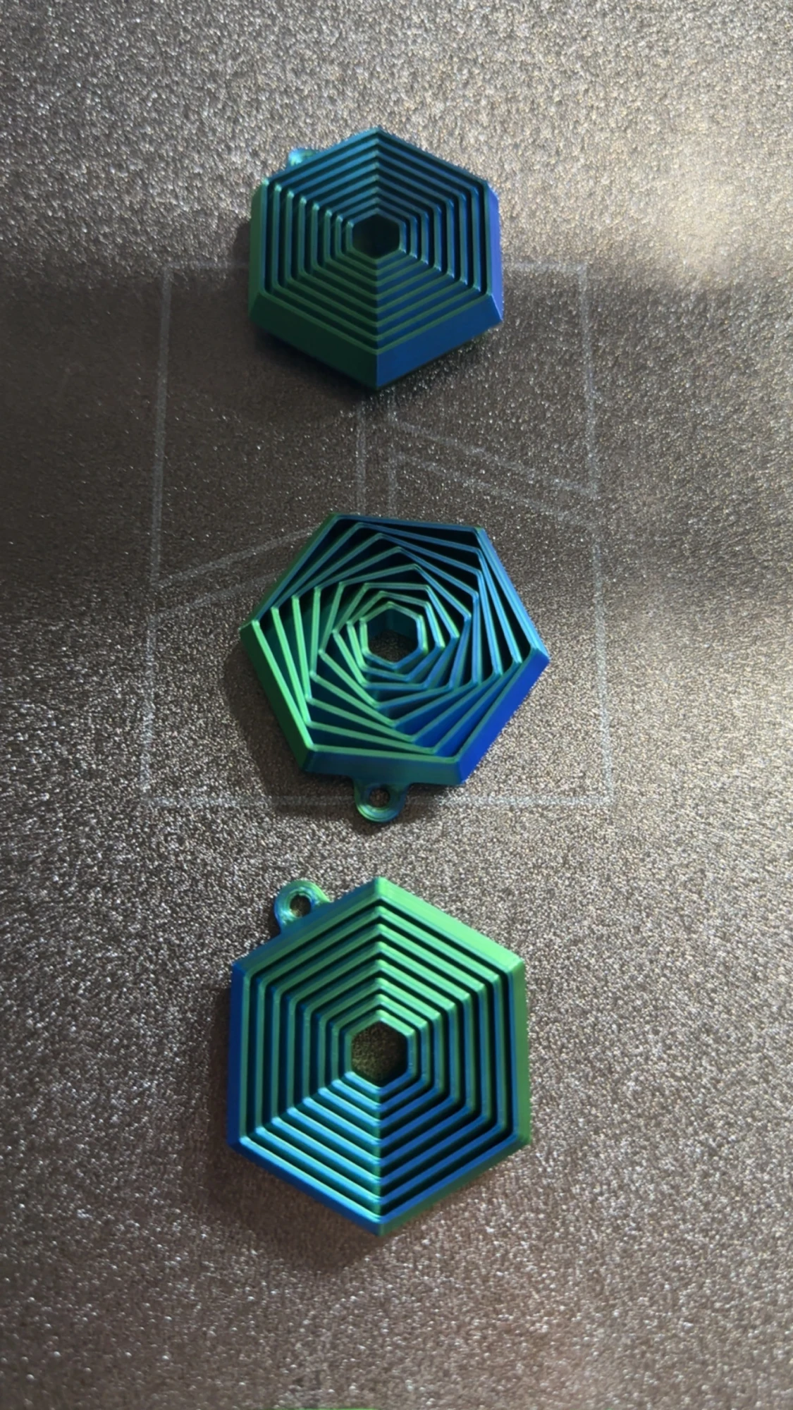 1st 3D-Printad Hexagon fidget nyckelring