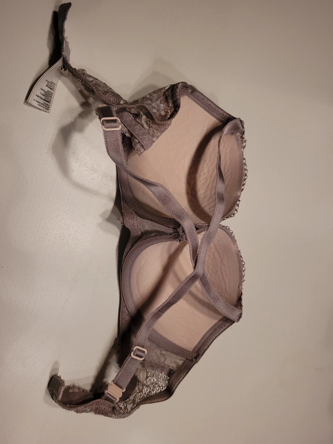 Lila blommig spets-bh 75C - 3