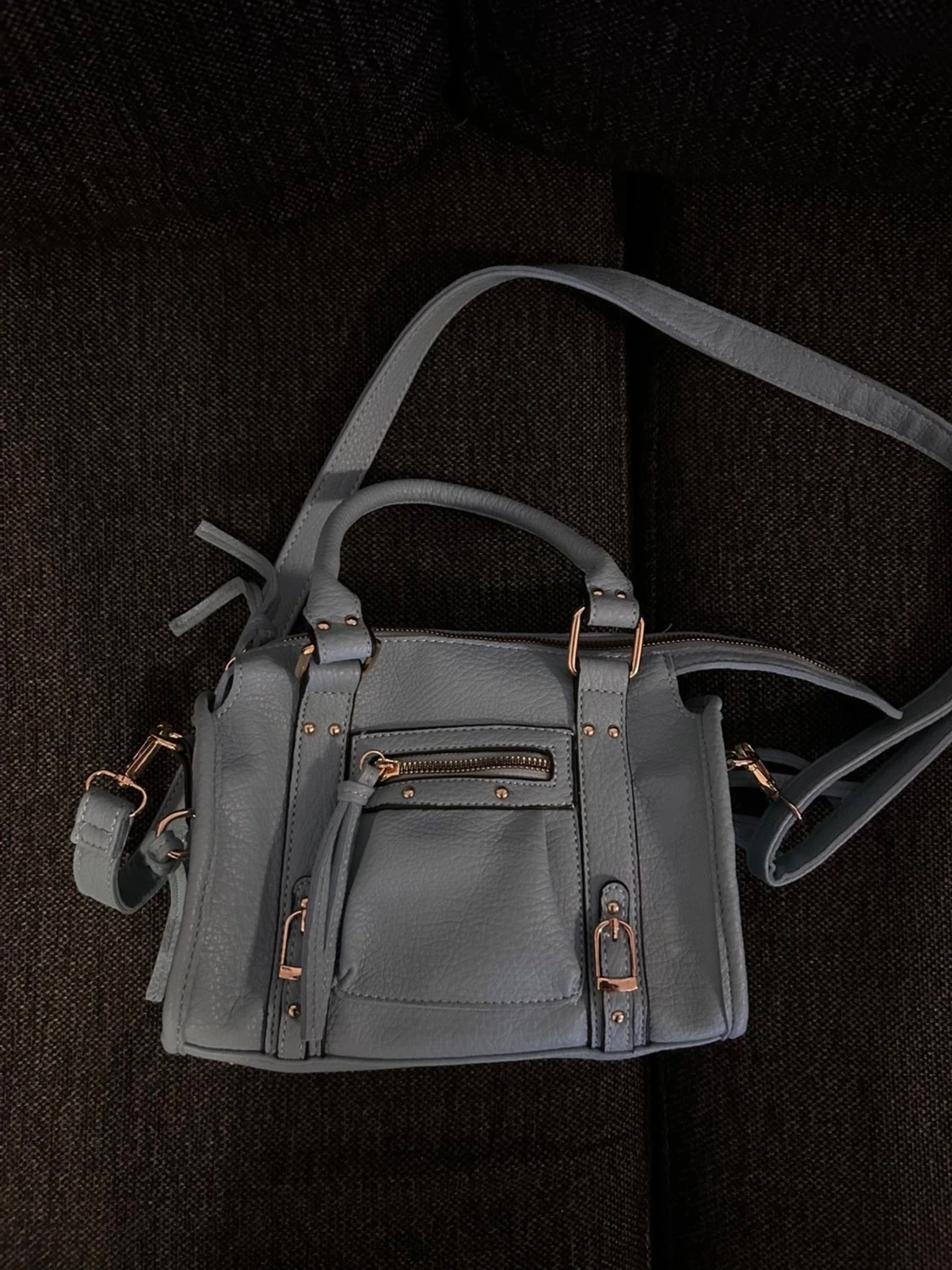 Ljusblå väska med gulddetaljer - 3