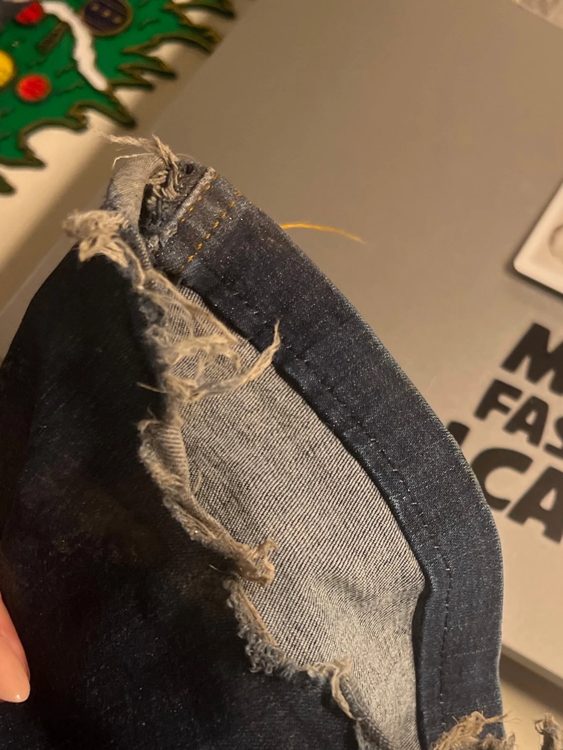 Mörkblå bootcut jeans - 5