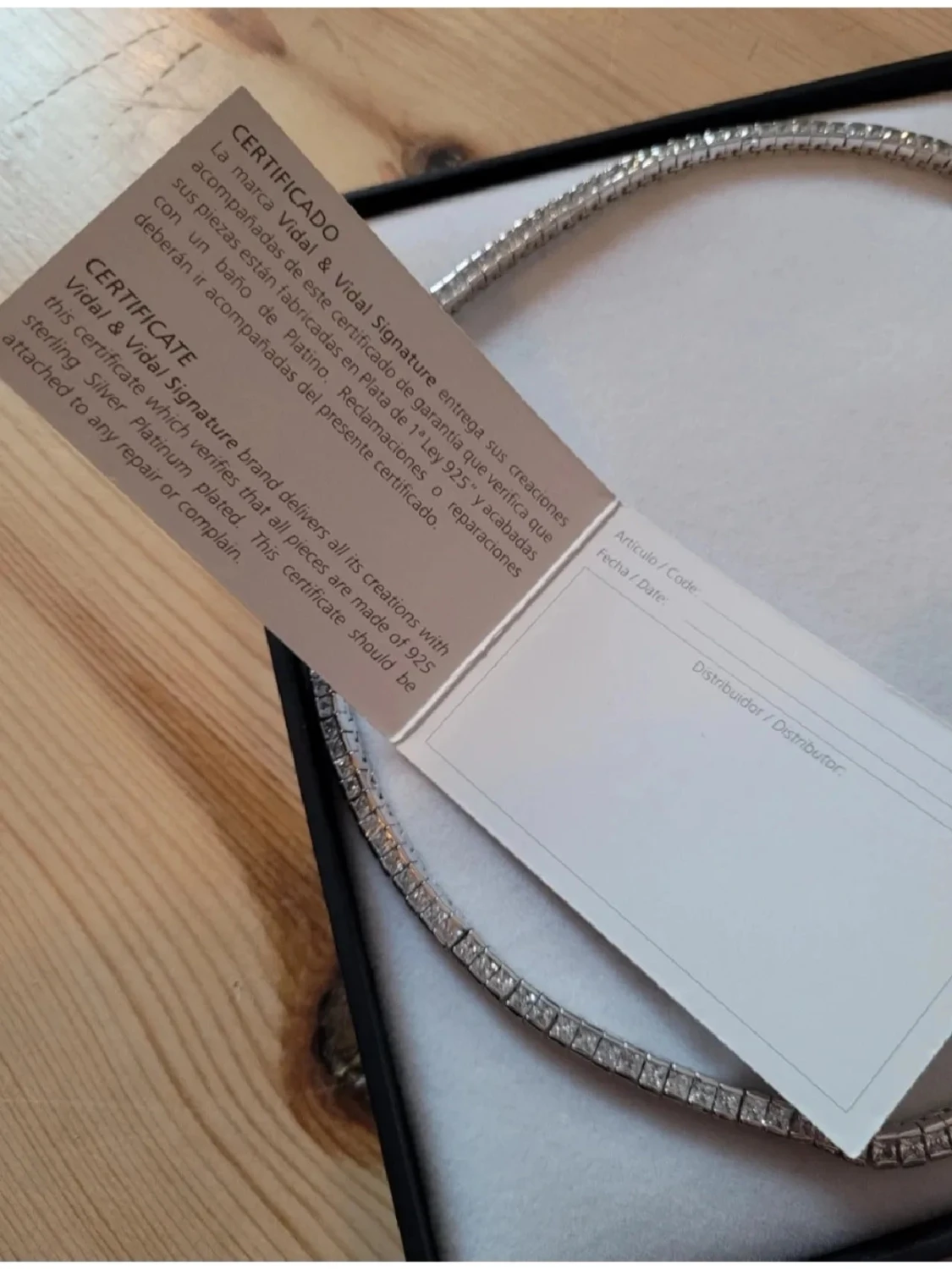 Silverfärgad platina-pläterad halskedja Vidal & Vidal - 3