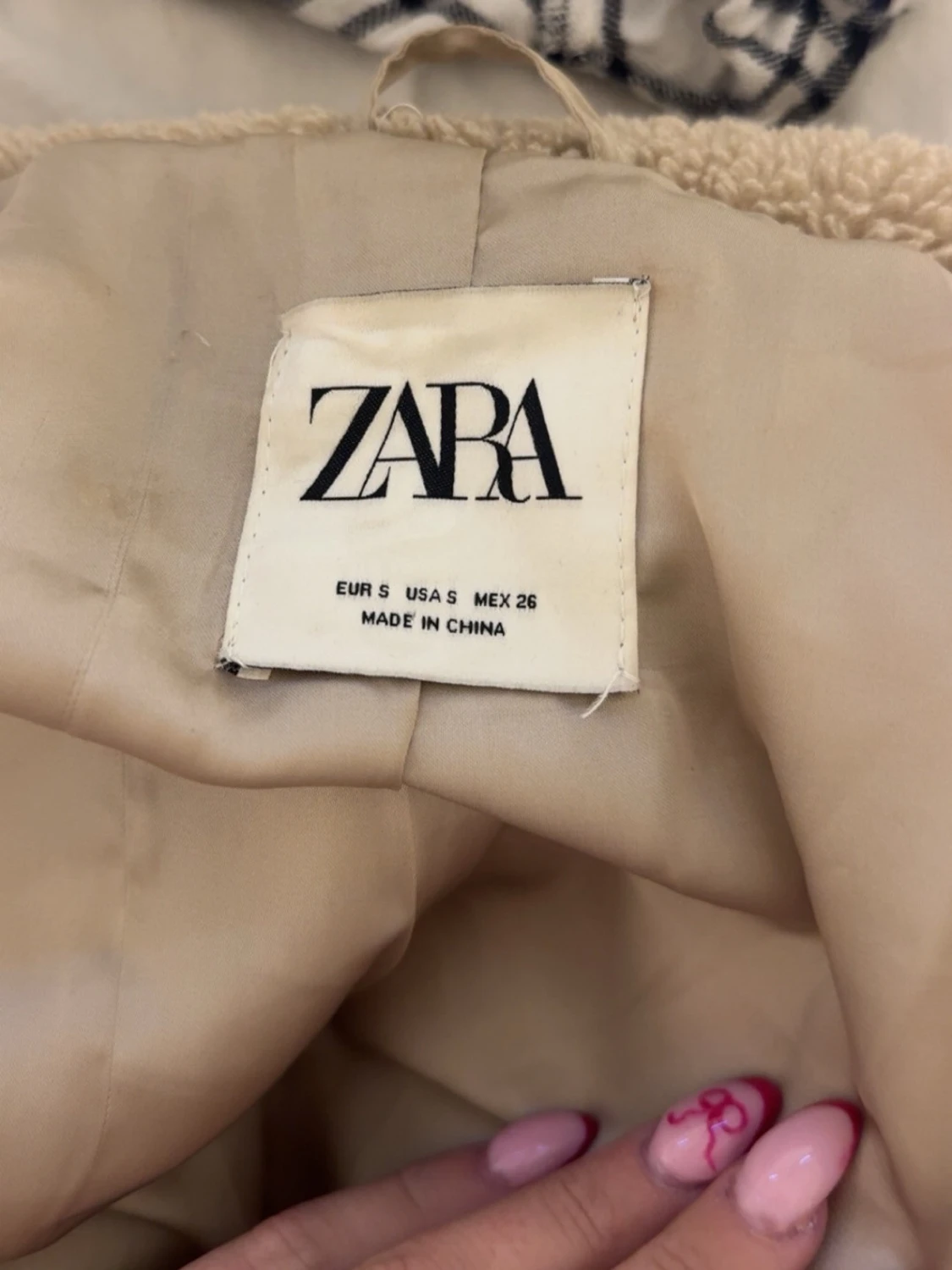 Beige teddyjacka från Zara, S - 3